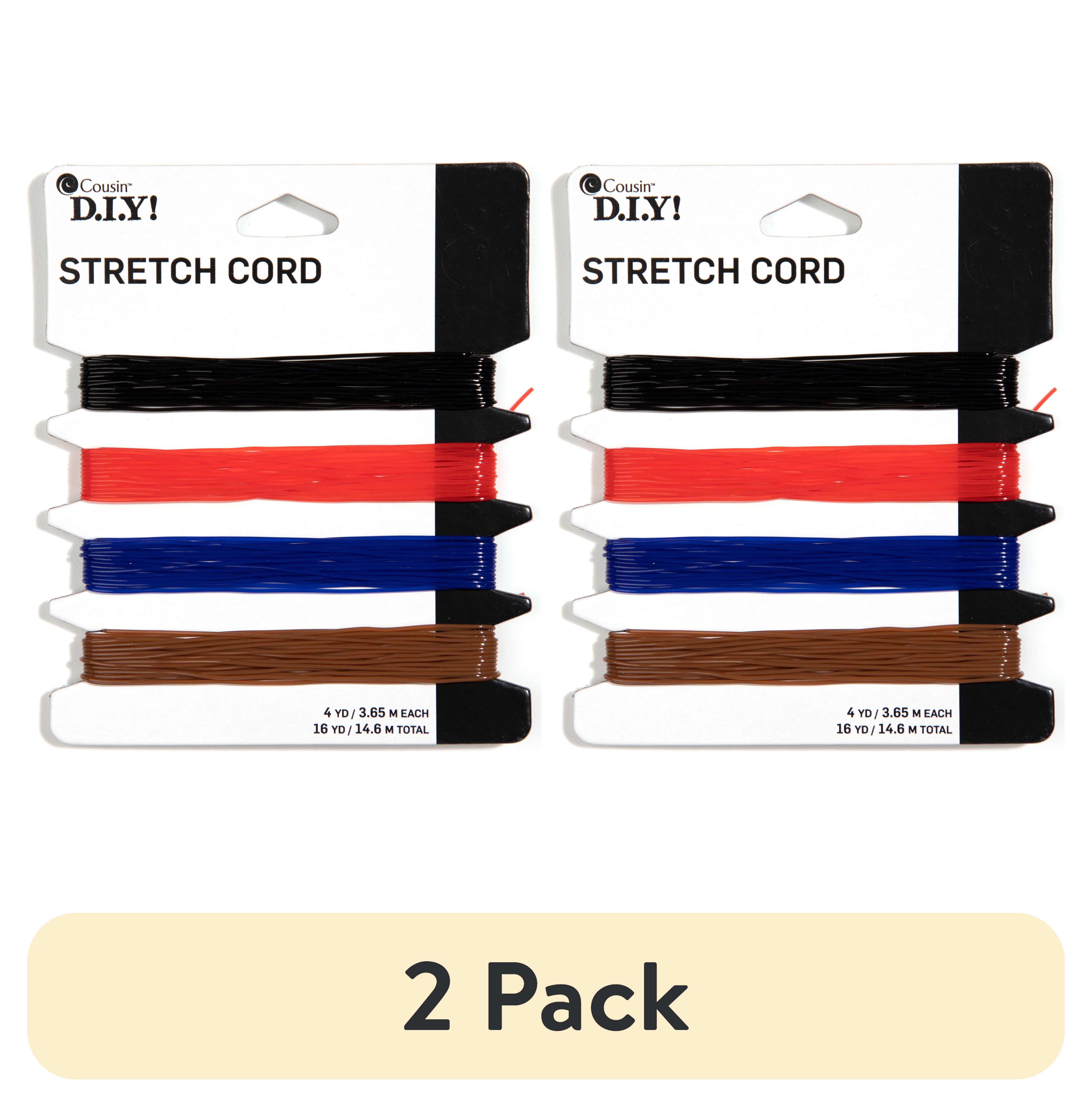 (2 pack) Cousin DIY Multicolor Stretch Cord for Jewelry Making, 16 Yards, 4 Rolls, String & Twine