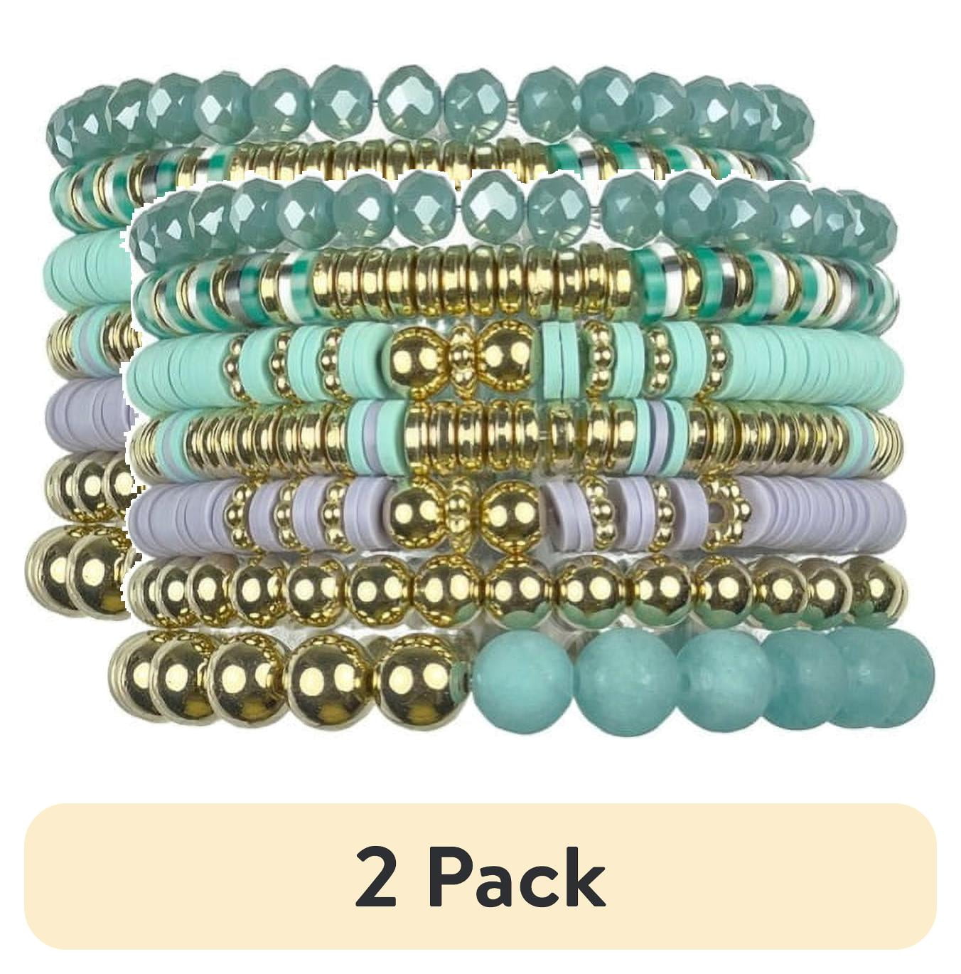 (2 pack) Cousin DIY Teal and Purple Heishi Stack DIY Bracelet Kit, Clay/Metal, 564 Beads, Adult, 69995662