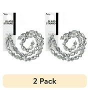 (2 pack) Cousin DIY Silver 14-Inch Tear Drop And Round Faceted Glass Bead Strand