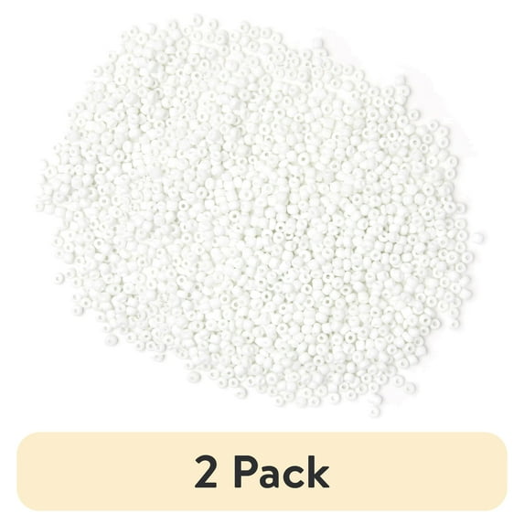 (2 pack) Cousin DIY White E-bead Bulk Pack, 100g, 1000 Piece, Unisex for Adults, 65027227