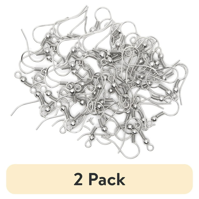 cousin fish hook ear wires (2 pack) Cousin Metal Fishhook Earwires, Silver, 136 Piece