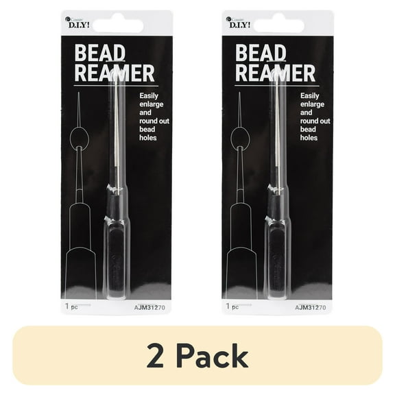(2 pack) CousinDIY Plastic Handle Bead Reamer, Steel Colour Black, 0.2 lb