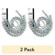 (2 pack) CousinDIY Round Glass Bead Strand in Multi Sizes, 7.5 in/Strand, AB Green, 135 Piece, Model 69992000