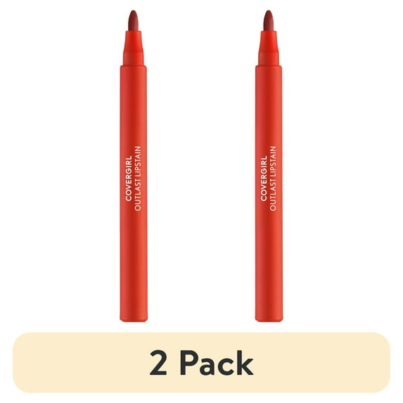 (2 pack) COVERGIRL Outlast Lipstain, 25 Tangelo, Red, 0.05 fl oz