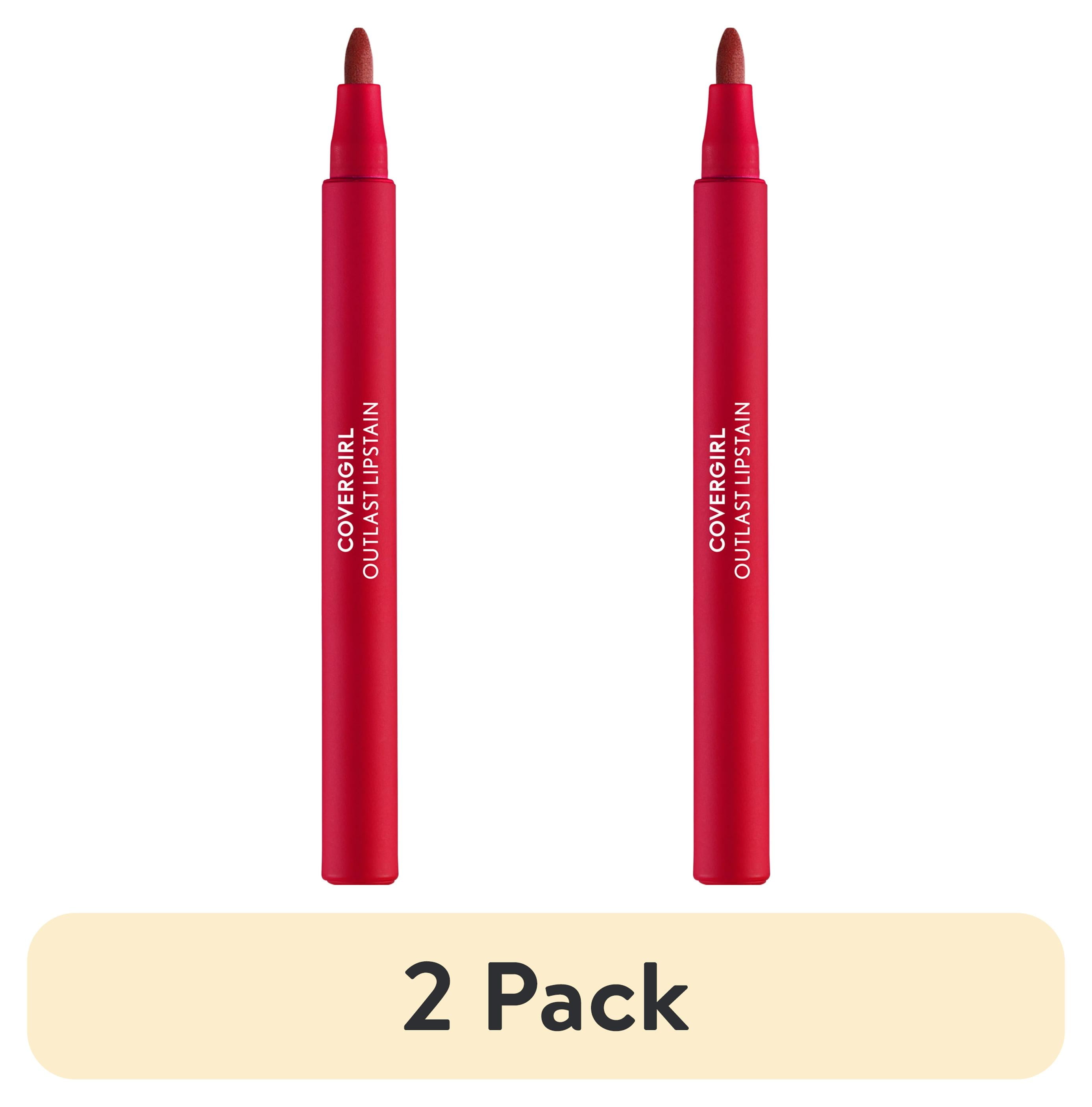 (2 pack) COVERGIRL Outlast Lipstain, 30 Iconic Ruby, Red, 0.05 fl oz
