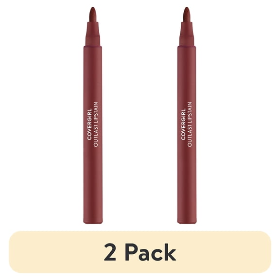 (2 pack) COVERGIRL Outlast Lipstain, 45 Brazen Raisin, Brown, 0.05 fl oz