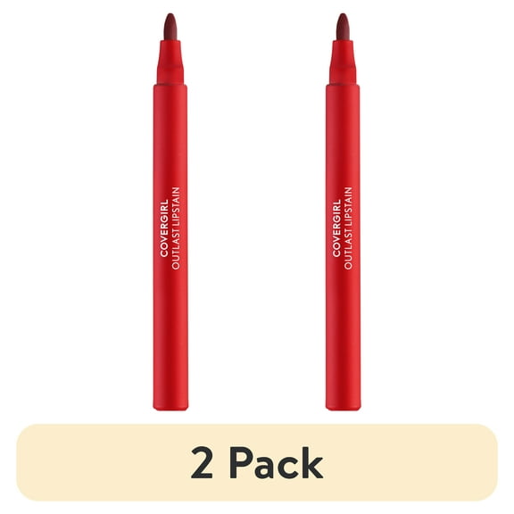 (2 pack) COVERGIRL Outlast Lipstain, 55 Atomic Love, Red, 0.05 fl oz
