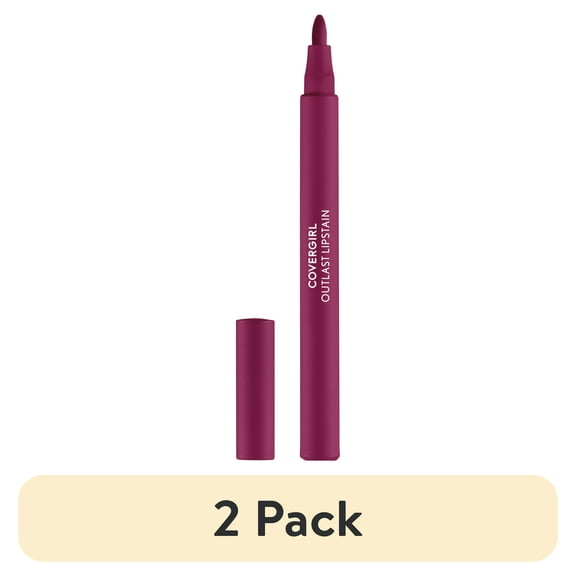 (2 pack) COVERGIRL Outlast Lipstain, 60 Plum Berry, Purple, 0.05 fl oz