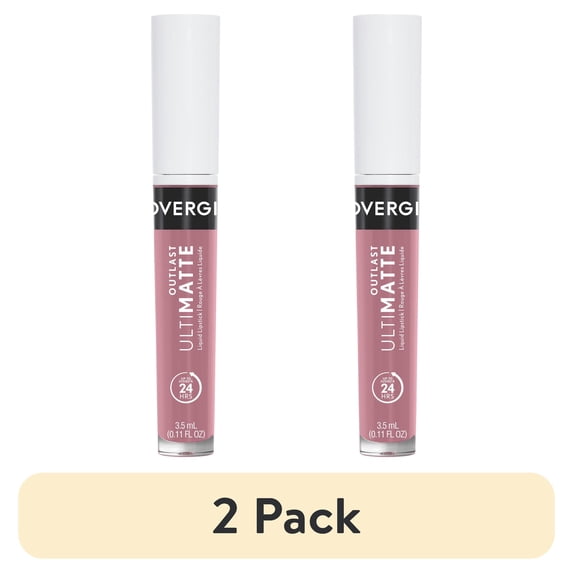 (2 pack) Covergirl Outlast UltiMatte One Step Liquid Lip Color, Rose, 0.11 oz