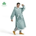 thumbnail image 1 of (2 pack) Cozy Comfort Ovesized Wearable Blanket Hoodie, Long Sherpa Fleece Blanket Sweatshirt, with Warm Big Hood, Side Split and Belt, Light Green, Oversize, 1 of 7
