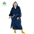 thumbnail image 1 of (2 pack) Cozy Comfort Wearable Blanket Hoodie, Christmas Long Sherpa Hoodie Blanket with Giant Pocket, Warm&cozy, Standard, Navy, 1 of 8