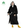 thumbnail image 1 of (2 pack) Cozy Comfort Wearable Blanket Hoodie, Long Sherpa Hoodie Blanket with Giant Pocket, Warm&cozy, Standard, Black, 1 of 7