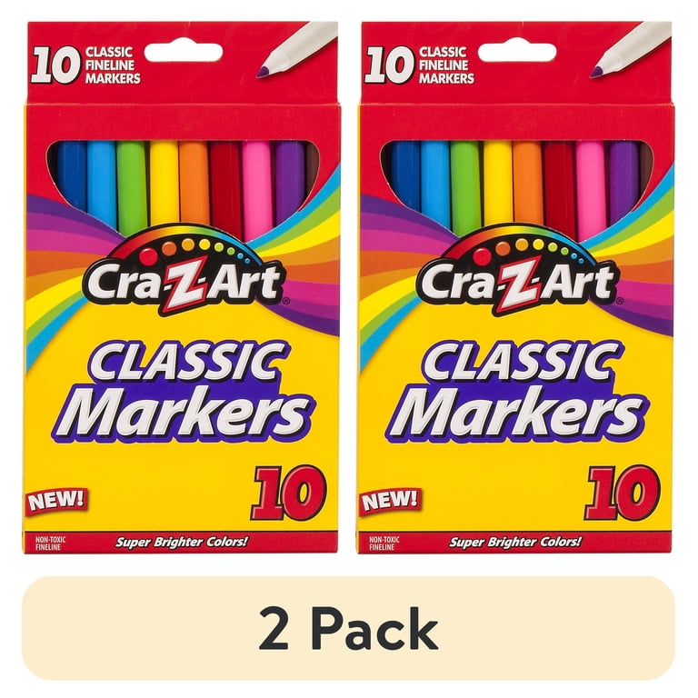 2 pack) Cra-Z-Art Classic Fineline Art Markers - 10 Count