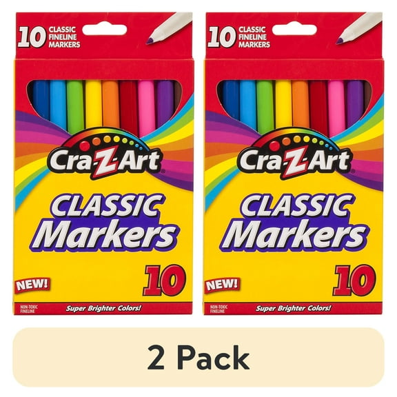 (2 pack) Cra-Z-Art Classic Fineline Art Markers - 10 Count