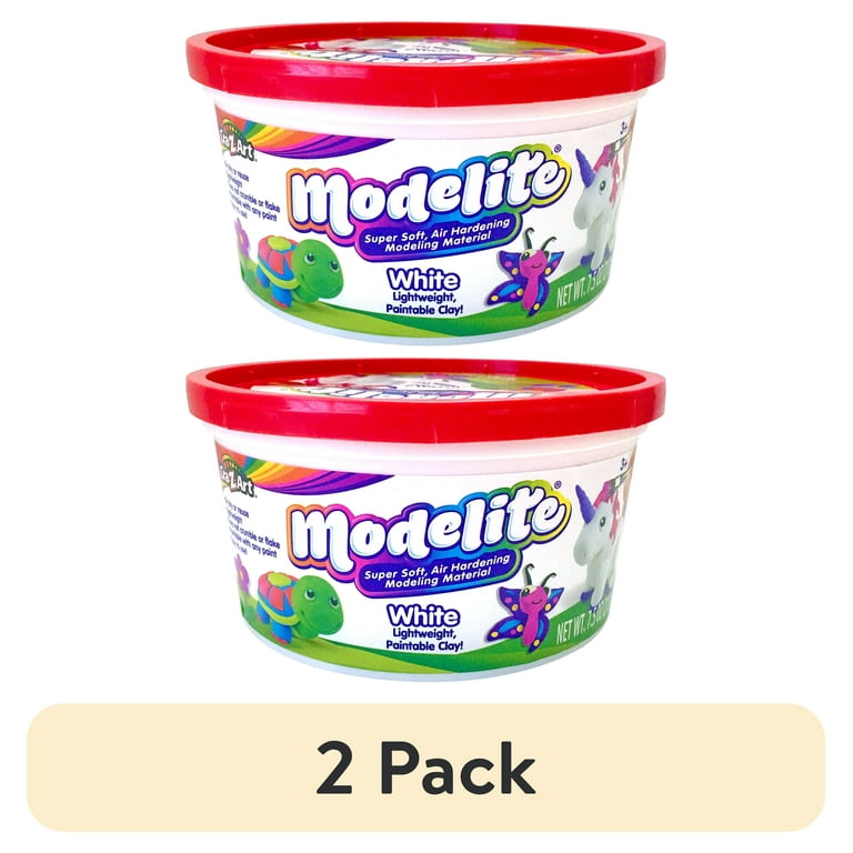 2 pack) Cra-Z-Art Modelite Lite Weight Modeling Clay, White, Ages