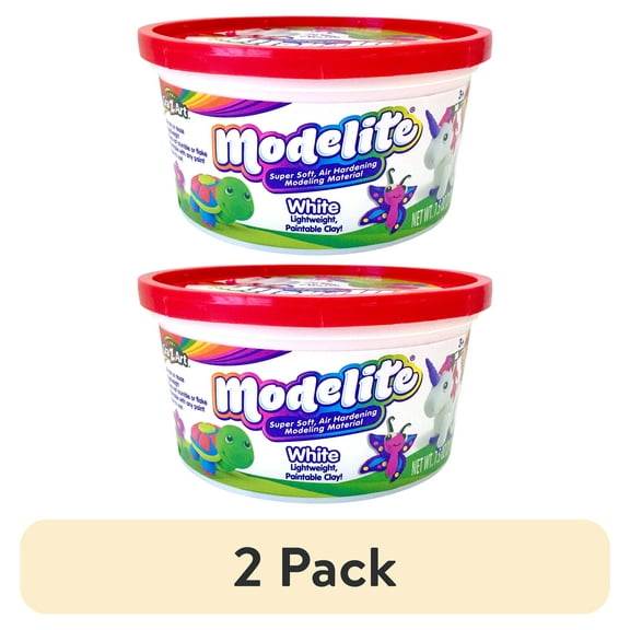 (2 pack) Cra-Z-Art Modelite 7.5oz of Lite Weight Modeling Clay, White, Child Ages 3 and up