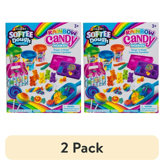 (2 pack) Cra-Z-Art Softee Dough Multicolor Rainbow Candy Maker, 1 Dough Set, Child Ages 3 and up