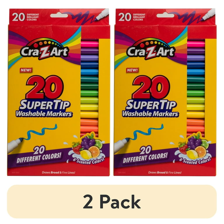 2 pack) Cra-Z-Art Washable Super Tip Art Markers, 20 Count
