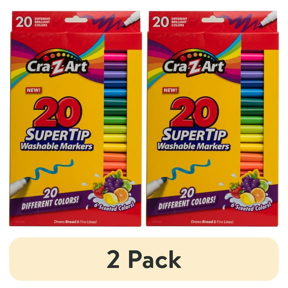 (2 pack) Cra-Z-Art Washable Super Tip Art Markers, 20 Count