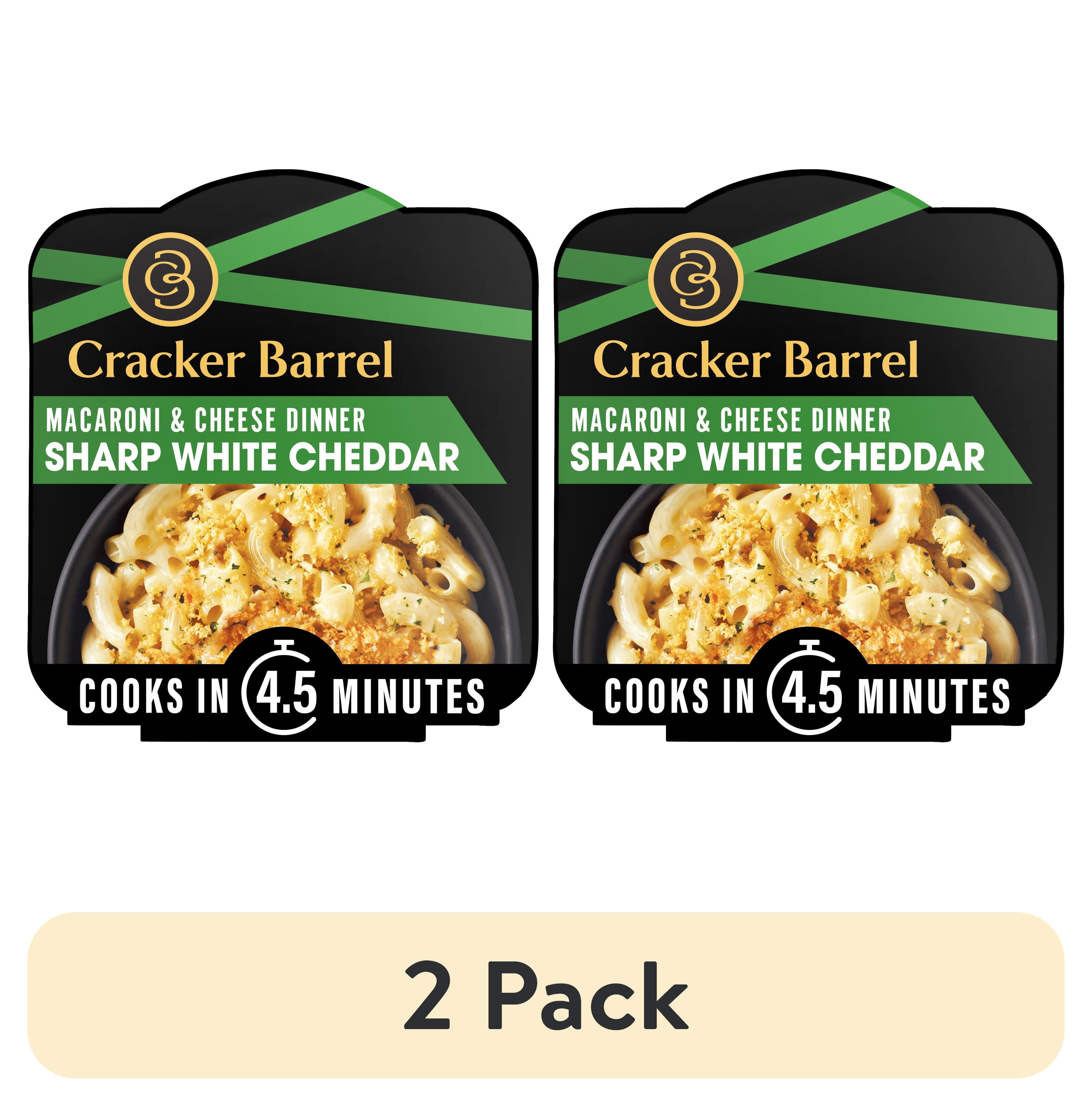 (2 pack) Cracker Barrel Mac and Cheese, 1 Bowl, for Easy Dinner or Dinner Sides, Sharp White Cheddar, No Artificial Flavors or Dyes, 3.8 oz