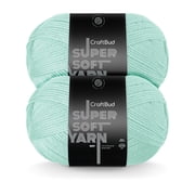 2 pack Craftbud Acrylic Yarn For Crocheting And Knitting, 370 Yards Worsted Medium #4 Crochet Yarn For Beginners, Mint