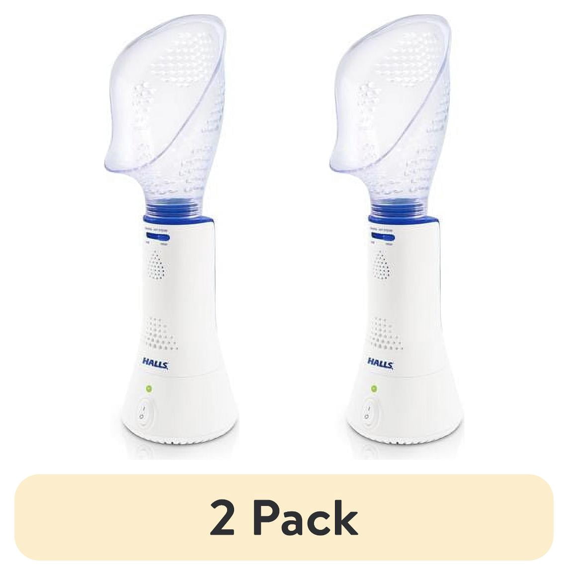 (2 pack) Crane x Halls® Corded Steam Inhaler with Mask for Personal Humidification and Sinus Relief, Portable and Lightweight