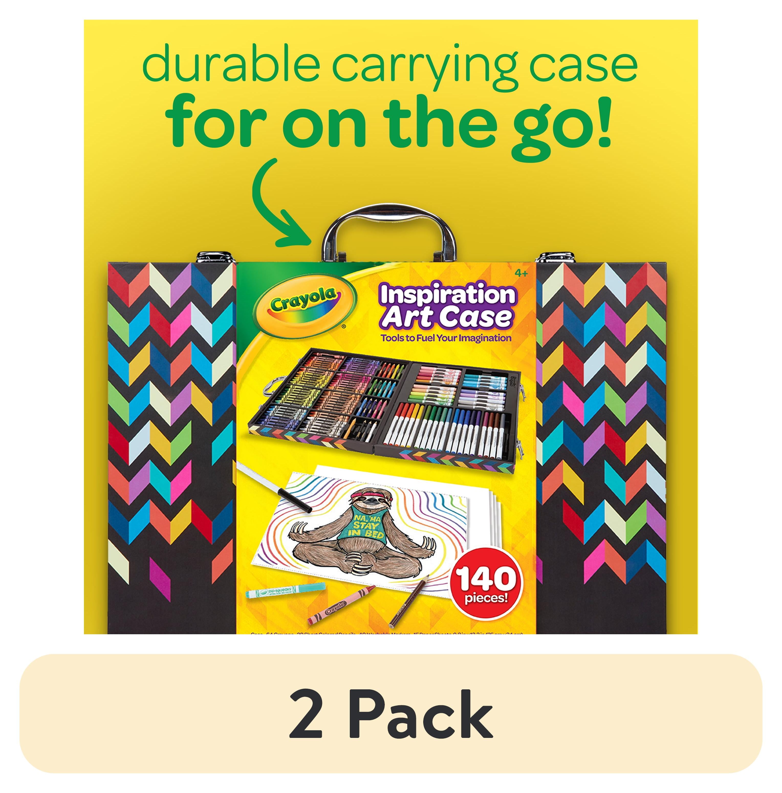2 pack) Crayola Assorted Zigzag Inspiration Art Case, 140 Piece