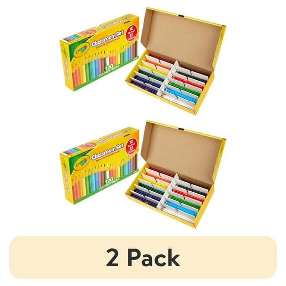 (2 pack) Crayola Classroom Set Colored Pencils, 120 Ct, Teacher Appreciation Week Gifts, Teacher Supplies, Beginner Child