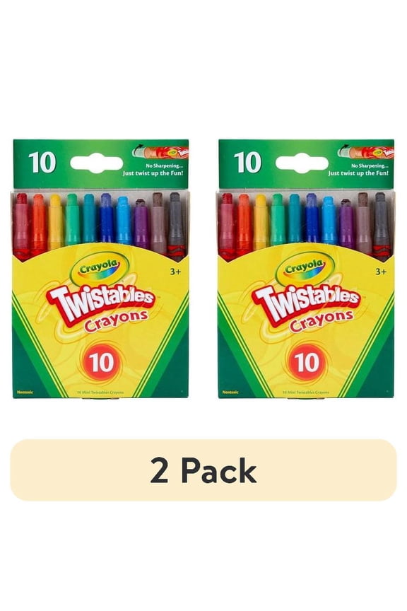 (2 pack) Crayola Mini Twistables Crayons, 10 Ct, Back to School Supplies, Arts and Crafts, Gifts for Kids
