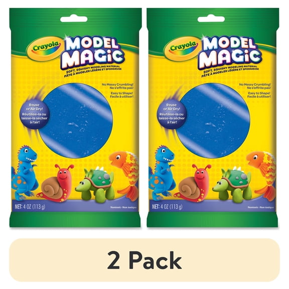 (2 pack) Crayola Model Magic Modeling Dough, 4 oz Blue, Arts and Craft Supplies, Sensory Toys, Adaptive Art Tools, Gifts for Kids, Ages 3+