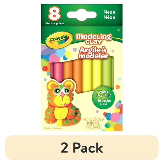 (2 pack) Crayola Modeling Clay 6Oz 8 Count Neon
