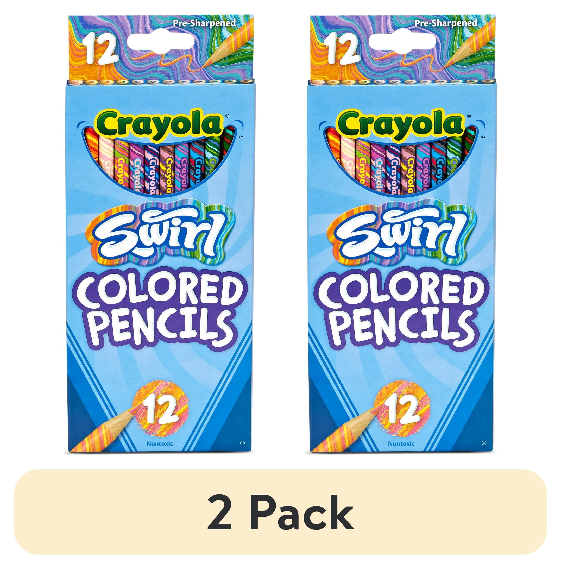 (2 pack) Crayola Swirl Colored Pencils, 12ct, Multicolored Rainbow Pencils, Back to School Supplies for Kids, Classroom Supplies for Teachers, Gifts for Educators, Ages 3+