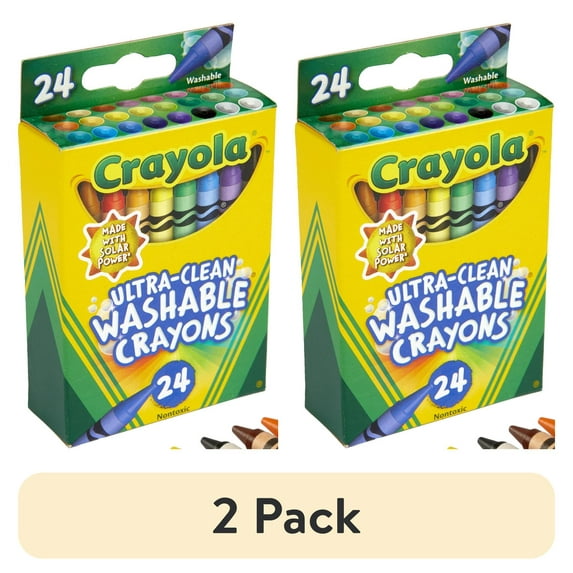 (2 pack) Crayola Ultra-Clean Washable Crayons, 24 Ct, School Supplies for Kids, Art Supplies, Gifts for Kids