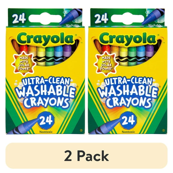 (2 pack) Crayola Ultra-Clean Washable Crayons, 24 Ct, School Supplies for Kids, Classroom Must Haves for Teachers, Gifts, Ages 3+
