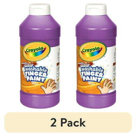 (2 pack) Crayola Purple Washable Fingerpaint For Kids, 16 Oz.