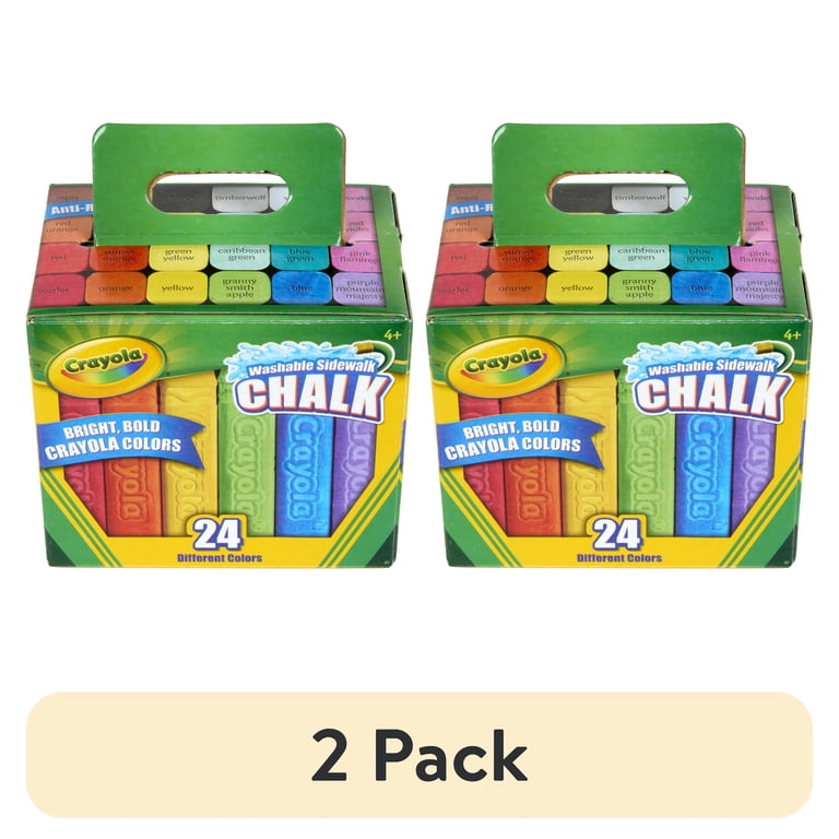 2 pack) Crayola Washable Sidewalk Chalk, 24 Ct, Outdoor Toys