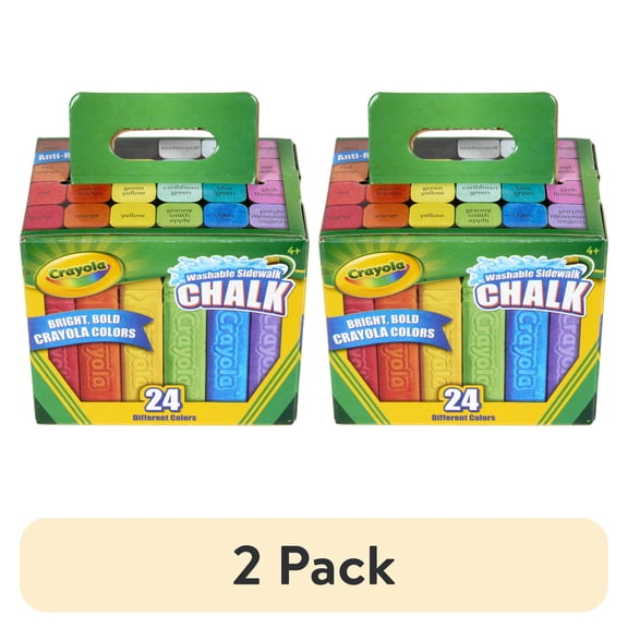 (2 pack) Crayola Washable Sidewalk Chalk, 24 Ct, Outdoor Toys, Easter Basket Essentials, Summer Activities for Kids, Arts and Crafts, Easter Gifts for Kids, Ages 4+