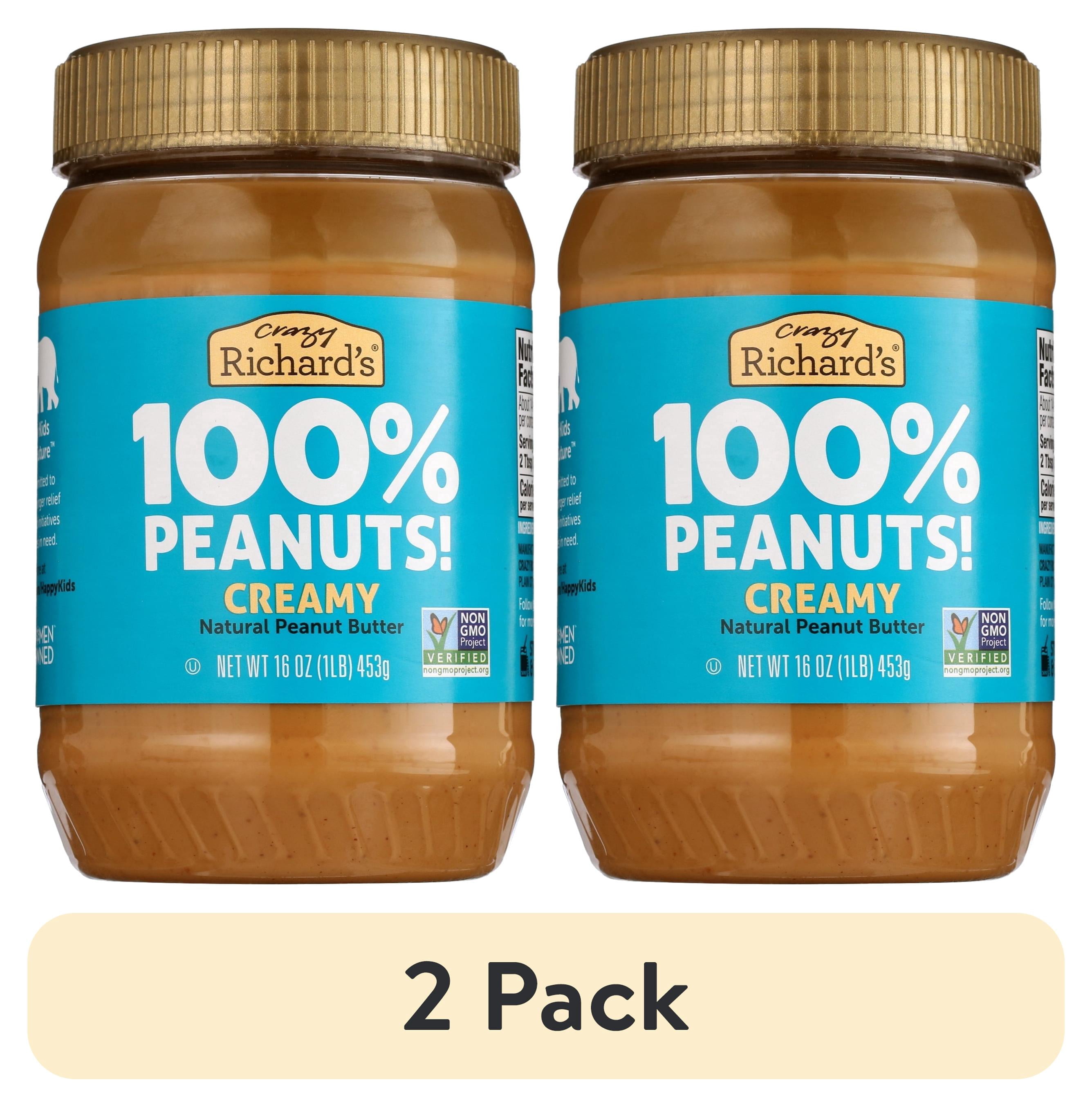 (2 pack) Crazy Richard's All-Natural Creamy Peanut Butter, 16 oz