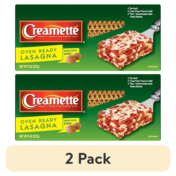 (2 pack) Creamette 8 oz Oven Ready Lasagna Pasta