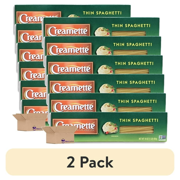 (2 pack) Creamette Thin Spaghetti Pasta, 16 Oz | Pack of 6