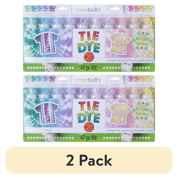 (2 pack) Create Basics Tie Dye 10 Color Kit Pastel