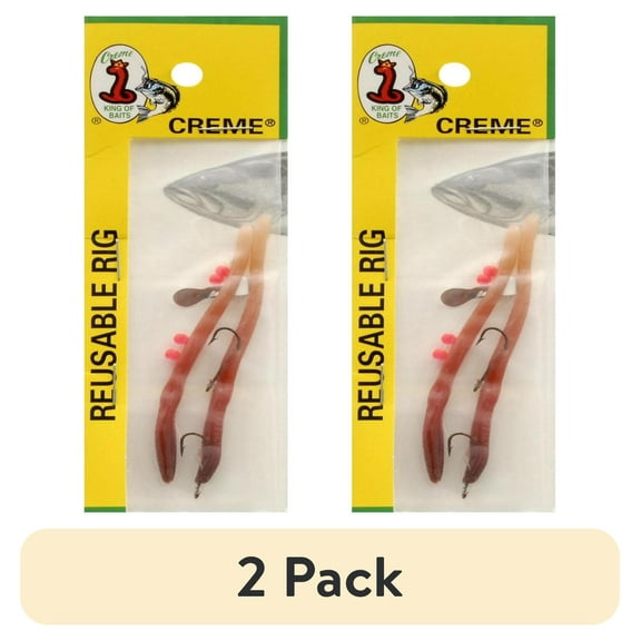 (2 pack) Creme 3.5" Trout Midjit Crawler Rig Lure, Live color