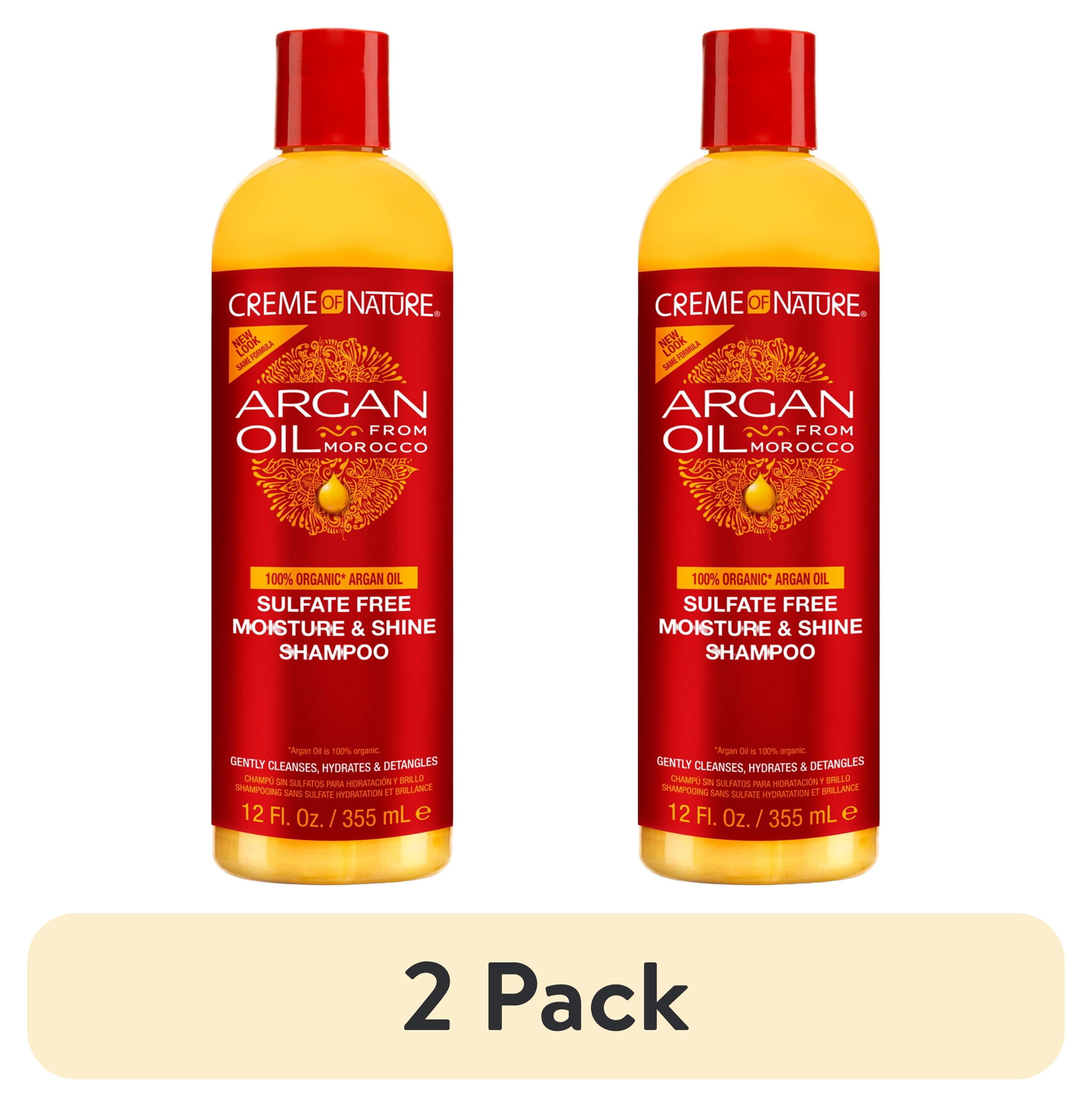 (2 pack) Creme of Nature Sulfate-Free Argan Oil Moisture & Shine Shampoo, 12 Fl Oz