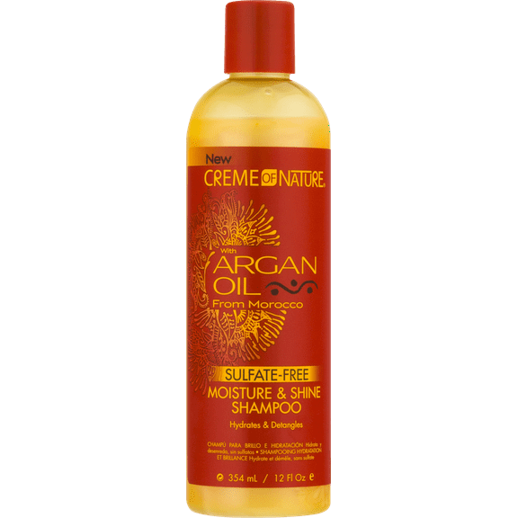(2 pack) Creme of Nature Sulfate-Free Argan Oil Moisture & Shine Shampoo, 12 Fl Oz