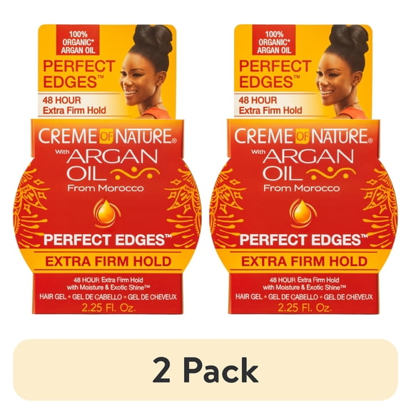 (2 pack) Creme of Nature Perfect Edges™ Extra Firm Hold Edge Control Gel with Argan Oil, 2.25 oz