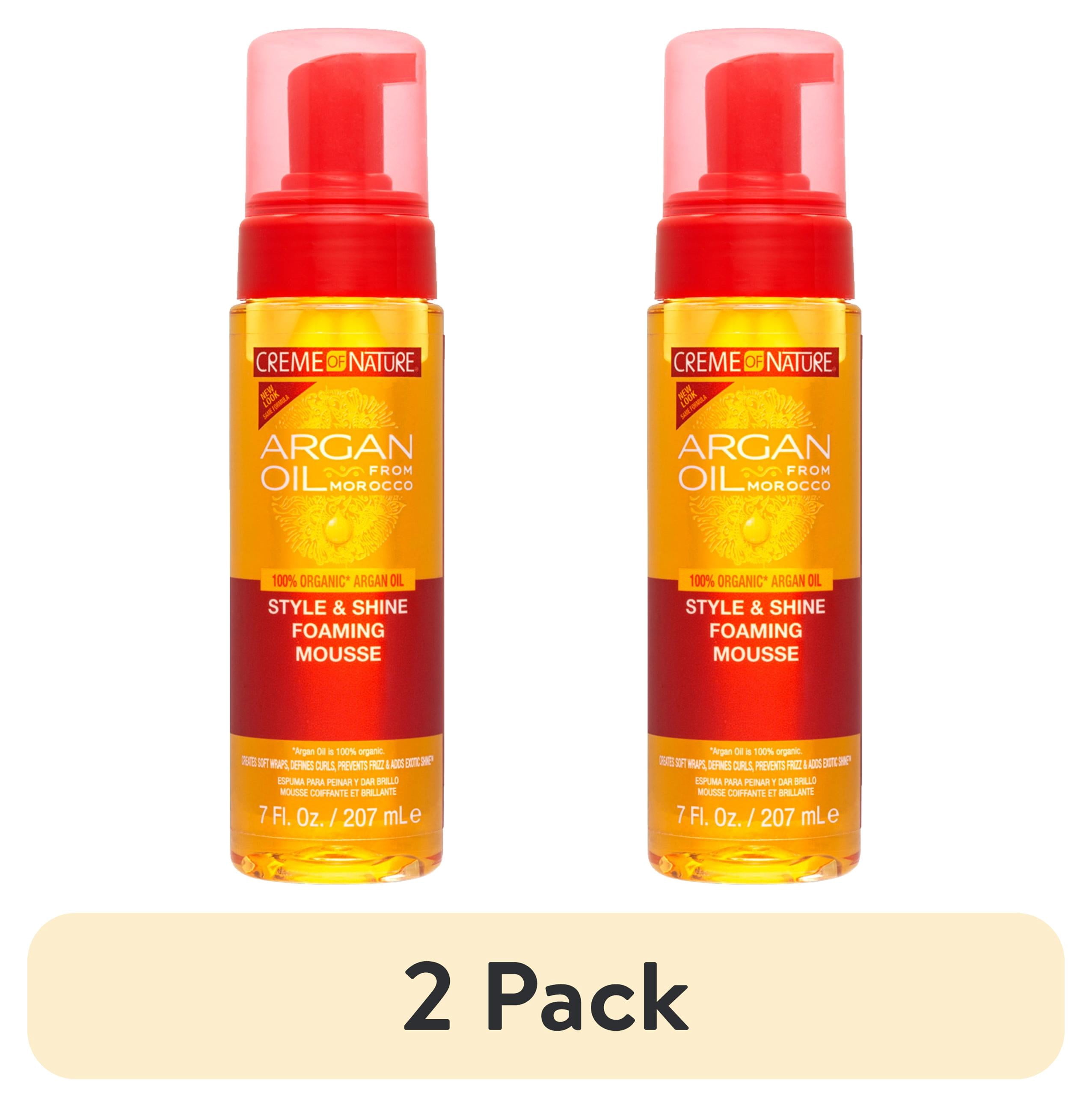 (2 pack) Creme of Nature Argan Oil Style & Shine Foaming Mousse, Curl Defining, 7 fl oz