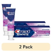 2 pack Crest Toothpaste, 3D White Advanced Radiant Mint Teeth Whitening Toothpaste, 3.3 oz