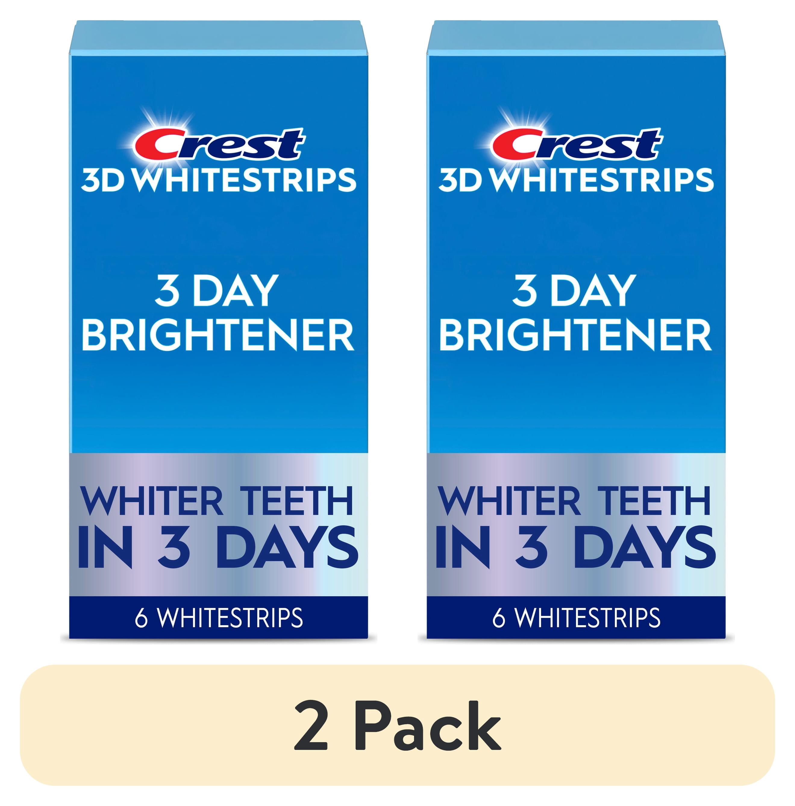 2 pack) Crest 3DWhitestrips 3 Day Brightener At-Home Teeth