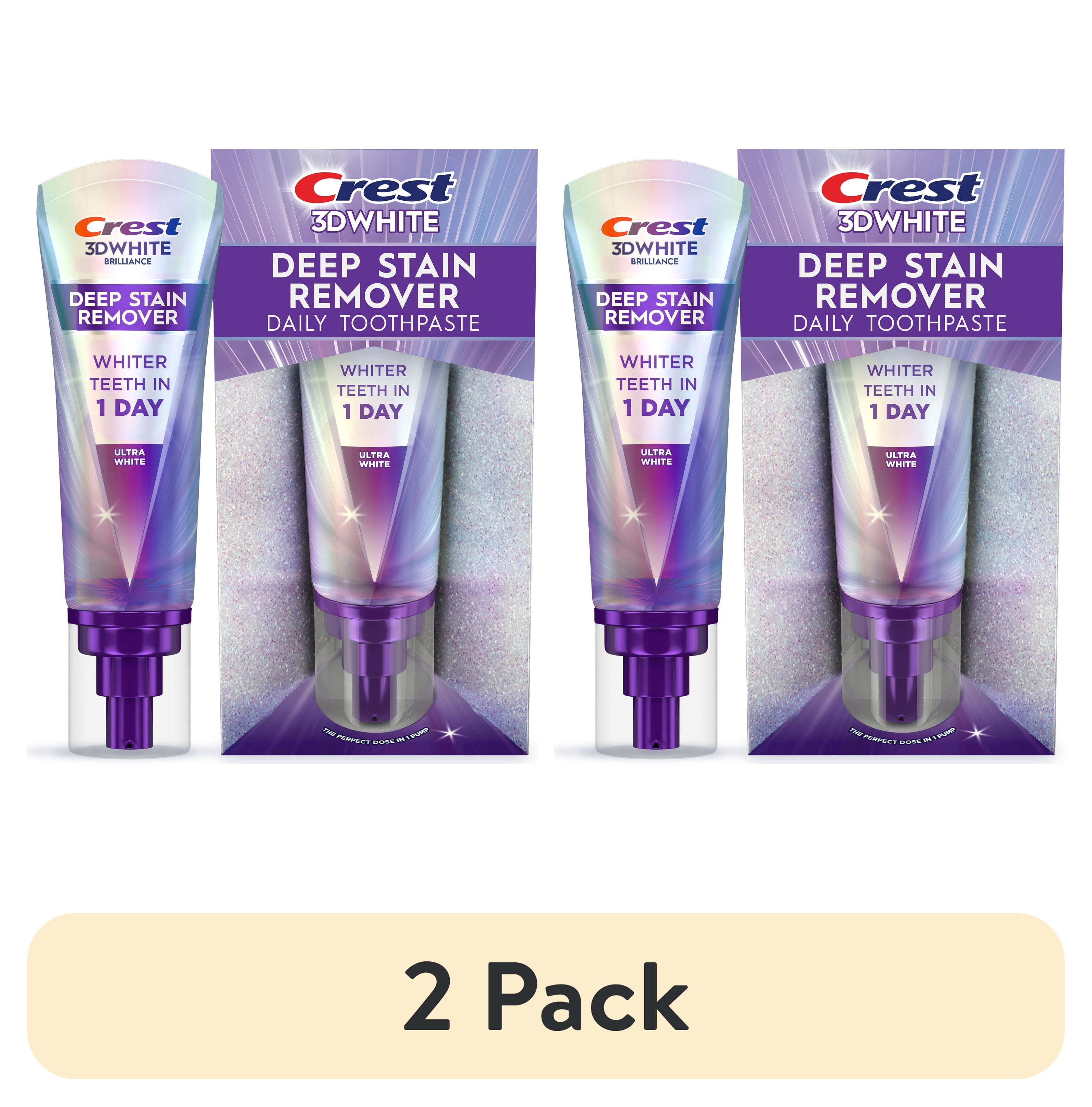 (2 pack) Crest 3D White Brilliance Deep Stain Remover Whitening Toothpaste, Mint, 3.1 oz