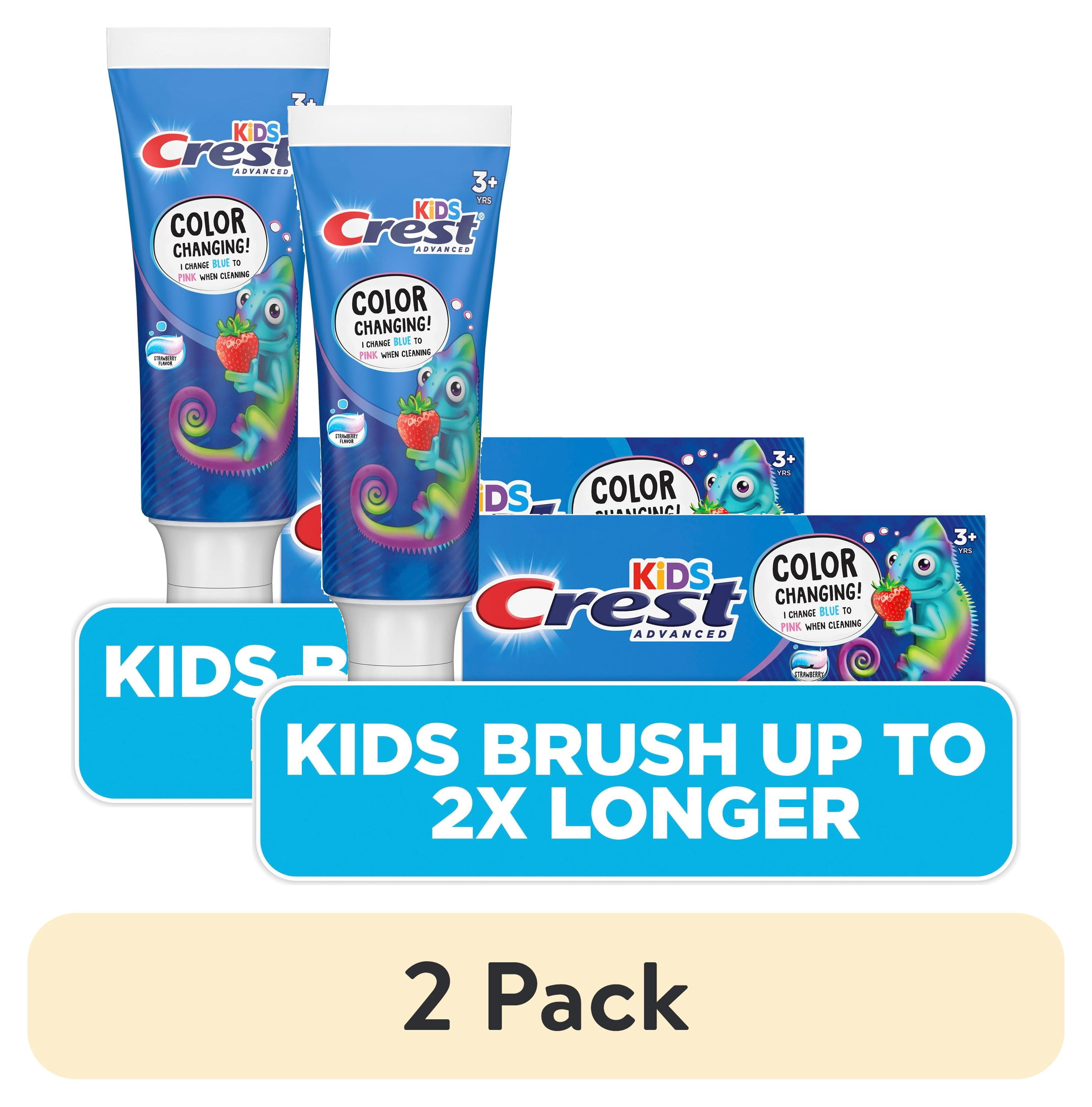 (2 pack) Crest Toothpaste, Advanced Kid's Fluoride Toothpaste, Strawberry Flavor, 4.2 oz, Ages 3+